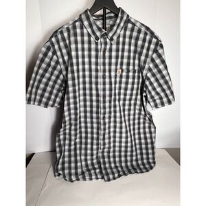 Carhartt Mens XL Relaxed Fit Plaid Short Sleeve Button Up Shirt‎